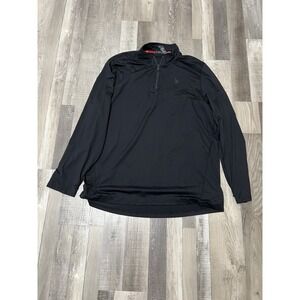 Spyder Active Pullover‎ Shirt Men's Size XXL Black Long Sleeve 1/4 Zip Mock Neck